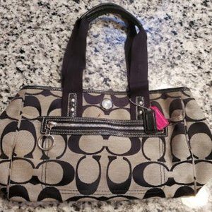 Black Logo Coach Shoulder Bag